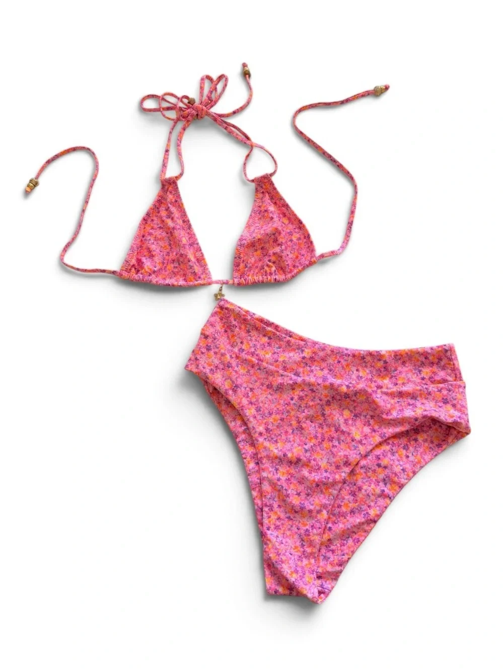 Kulani Kinis Pink Floral Bikini Set M Top L Bottom